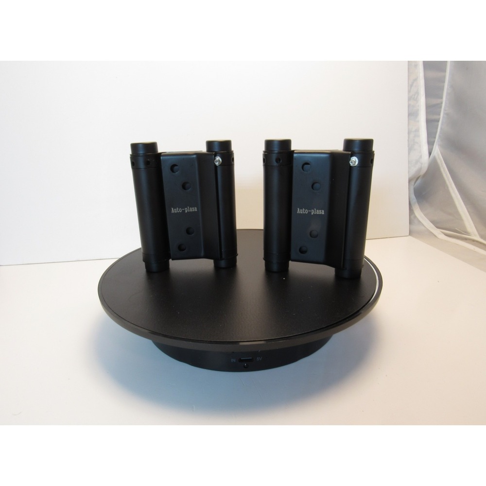 Pair of Auto-plaza Double Action Spring Door Hinges 4" Black Cafe Saloon Swing